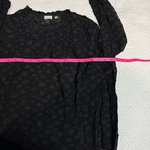 Wilfred Black Pleated Ruffled Long Sleeve Blouse - Picture 6 of 7